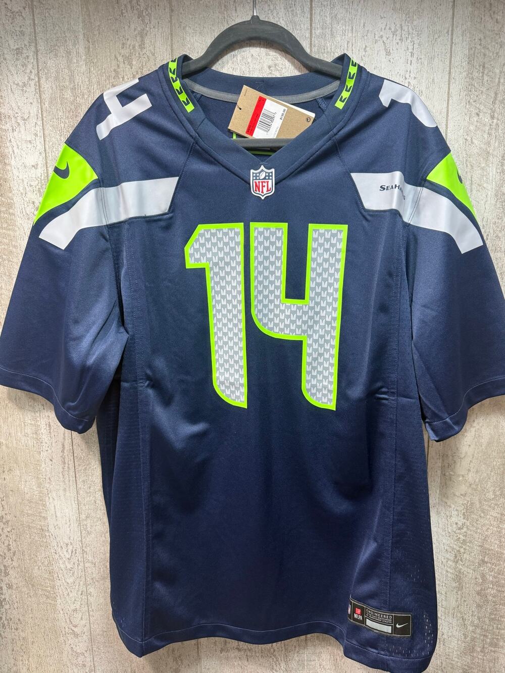 Nike Seattle Seahawks DK Metcalf #14 NFL Game Jersey Men’s L NWT Navy MSRP $130